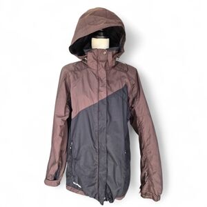 Columbia Women’s Brown Black Hooded Shell Jacket Gorpcore Neutral Outdoor‎